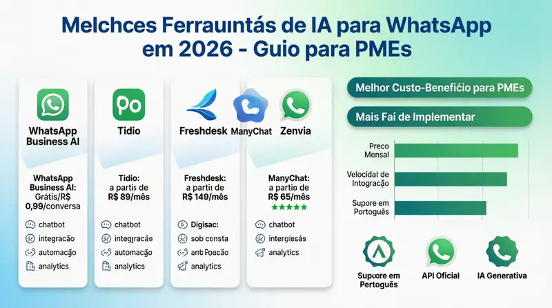 Imagem: Ferramentas de IA para atendimento no WhatsApp: comparativo 2026 para PMEs brasileiras
