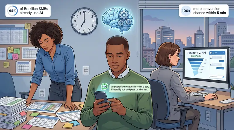 Imagem: Sua equipe de vendas trabalha mais do que precisa — IA resolve isso por menos de R$ 200/mês